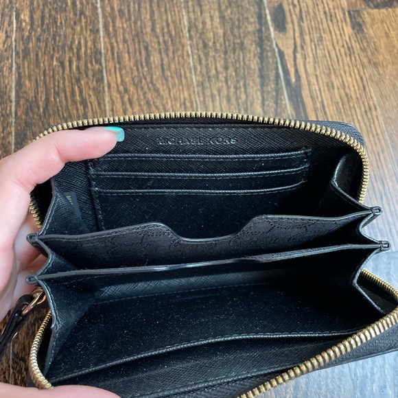 Michael Kors Black Leather Wristlet - Picture 3 of 4